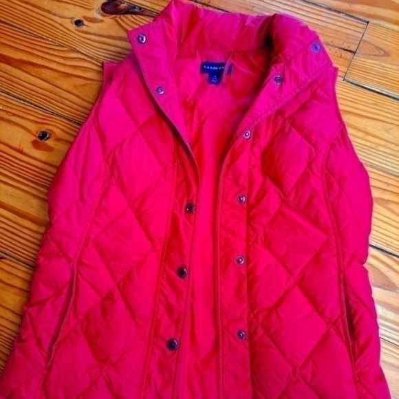 Lands’ End Women’s Red Quilted Puffer Vest SMALL - Picture 1 of 2